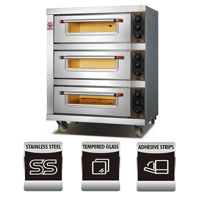 Cuisinière à gaz à 4 brûleurs en acier inoxydable avec batterie de cuisine hollandaise en verre Four rotatif
