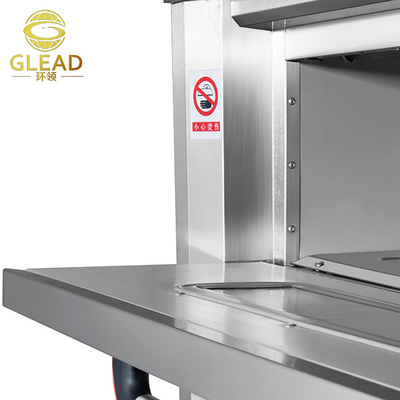 Cuisinière à gaz à 4 brûleurs en acier inoxydable avec batterie de cuisine hollandaise en verre Four rotatif