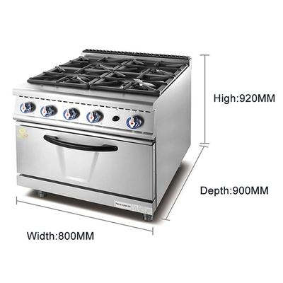 Équipement de cuisson en acier inoxydable NG/GPL GL-RS-4H avec connexion R13/4