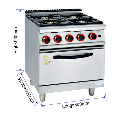 Équipement de cuisine de restaurant en acier inoxydable GAS/GPL alimenté par gaz avec une consommation de 4,15/5,85 kg/h