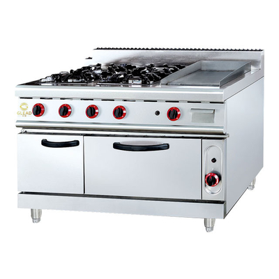 Équipement de cuisine de restaurant à gaz en acier inoxydable GL-RS-4G NG/LPG 3.95/5.66Kg/h