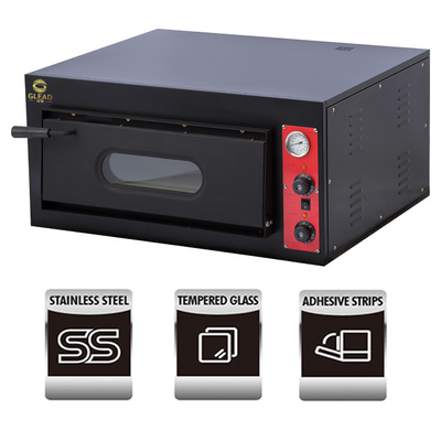 Cuisinière à pizza en acier inoxydable 4,2 kW 1 couche 380V équipement de boulangerie commerciale