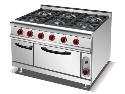 Équipement de cuisson en acier inoxydable GL-RS-6 NG/LPG 3.95/5.66Kg/h Consommation de gaz