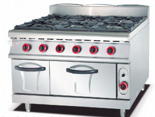 Cuisinière à gaz de série 6 en acier inoxydable commercial pour restaurants lourds