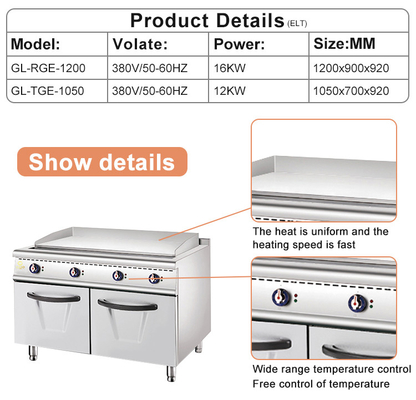 Équipement de cuisson à gaz de restaurant en acier inoxydable GL-RG-1200 Modèle avec connexion à gaz R13/4