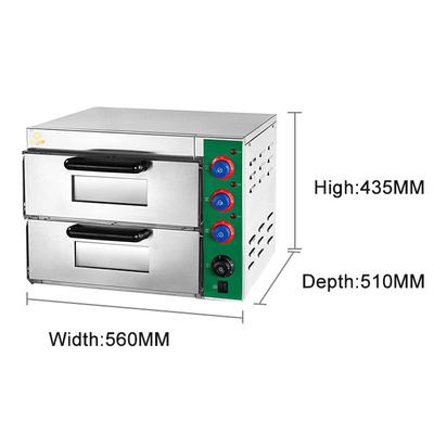 Équipement de cuisson commercial pour pizzeria Température 50-350C Dimension de contour 560*556*435mm
