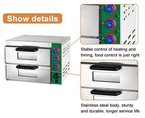 Équipement de cuisson commercial pour pizzeria Température 50-350C Dimension de contour 560*556*435mm