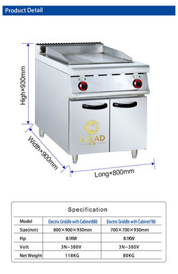 Équipement de cuisine de restauration rapide en acier inoxydable 800×900×850 70 pour cuisine commerciale