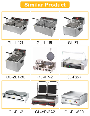 GL-RC-2 Appareil de cuisson de restaurant avec réservoir d'huile de 267x365 mm et alimentation en GPL/GNC 31