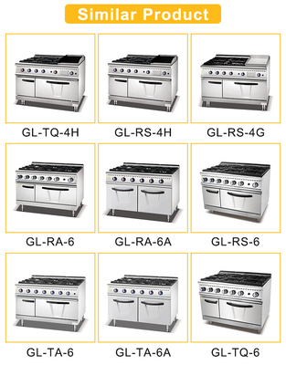 Équipement de cuisson de restaurant GL-RS de 80L avec consommation de gaz GPL/GN 1,76/2,2 kg/h