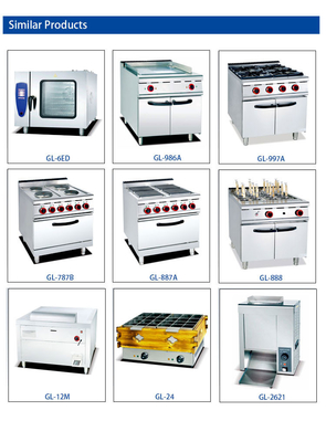 Équipement de cuisson de restaurant de grande capacité avec raccordement au gaz R13/4