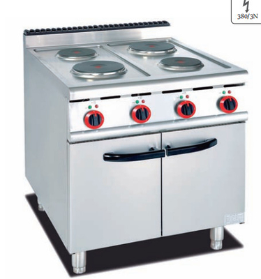 Cuisinière à gaz en acier inoxydable Équipement de cuisine commercial avec 11,2 kW Puissance 100-300.C Plage de température permanente