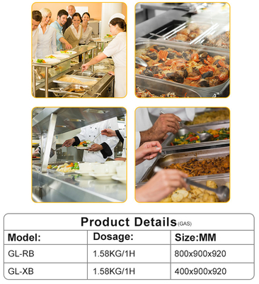 800×900×850 70 Consommation de gaz Équipement de cuisson de restaurant pour la cuisson à haut volume