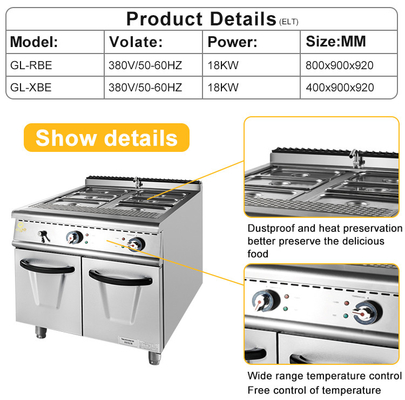 800×900×850 70 Consommation de gaz Équipement de cuisson de restaurant pour la cuisson à haut volume