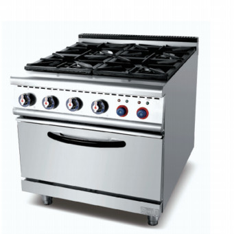 Cuisinière à gaz commerciale avec 4 brûleurs pour soupe au sol Cuisinière à gaz debout - Plage de température de 100 à 400 ° F