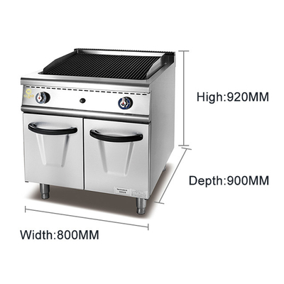 Grille à gaz commerciale en acier inoxydable GL RH avec fonctionnement pratique du GPL/GNL