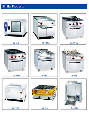 17 Grille à gaz avec armoire Cuisine commerciale équipement de cuisson alimenté par GPL / GNL