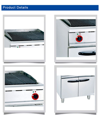 Grille à gaz en acier inoxydable de 126 kg avec connexion cabinet GPL / GNL R13/4 Modèle d'efficacité GL RH