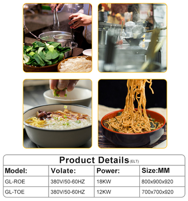 Équipement de cuisine de restauration rapide en acier inoxydable avec alimentation en GPL/GNL