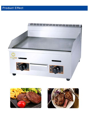 Plaque de gril à gaz lourde pour cuisine professionnelle avec alimentation au GPL - poids 32 kg et puissance 11,7 kW