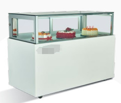 Poussez et tirez vitrine de gâteau de porte en verre avec base en marbre / acier inoxydable