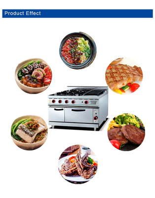 GH-999A Range à gaz avec four à 4 brûleurs Lava Rock Grill pour cuisson professionnelle
