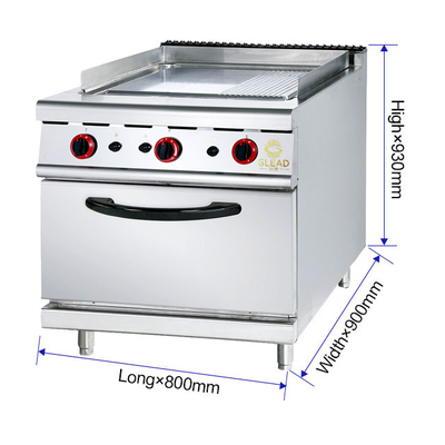 20.8Kw de portée de gaz avec four à 4 brûleurs pour l'efficacité de la cuisine de restaurant