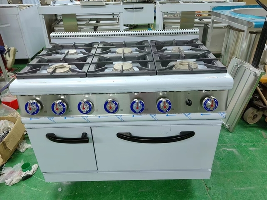 Range à gaz GH-987A avec four à gaz à 4 brûleurs pour la cuisson des restaurants lourds