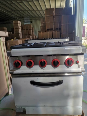 Range à gaz GH-987A avec four à gaz à 4 brûleurs pour la cuisson des restaurants lourds