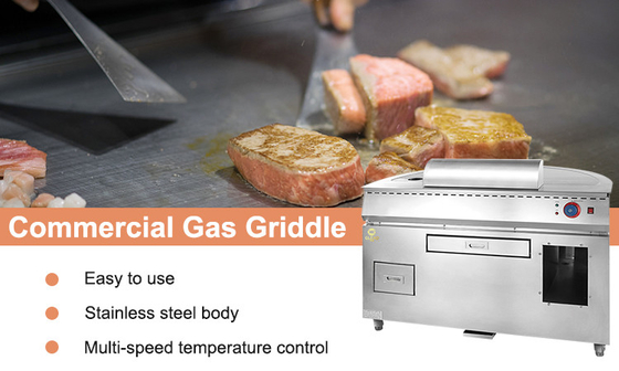 Équipement de cuisson à gaz Teppanyaki 10kw GPL 2800Pa Grill à gril japonais lourd