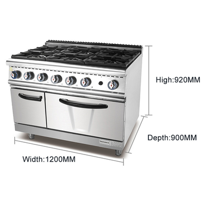 Équipement de cuisson commercial à gaz de capacité avec contrôle de température précis - modèle GL-ZH-RA-6 pour restaurant