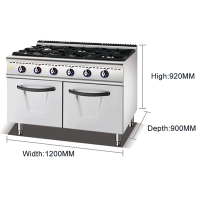 Équipement de cuisson GL-ZH-RA-6A Cuisinière à gaz à faible bruit avec température réglable