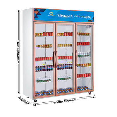 Refroidisseur d'affichage de boissons en acier inoxydable 210L pour refroidir les boissons à 0-10 températures
