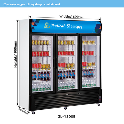 Refroidisseur d'affichage de boissons en acier inoxydable 210L pour refroidir les boissons à 0-10 températures