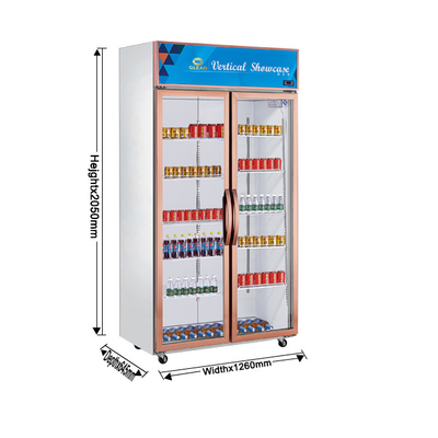 Refroidisseur d'affichage de boissons en acier inoxydable 220W 680L Capacité pour refroidissement de restaurant