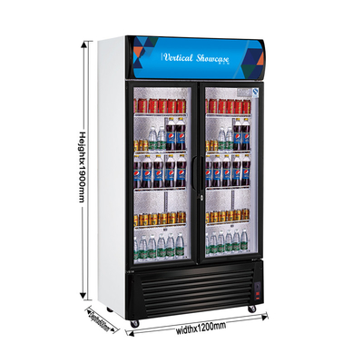 Refroidisseur d'affichage de boissons en acier inoxydable 1300L pour refroidissement rapide des boissons à 0-10 températures