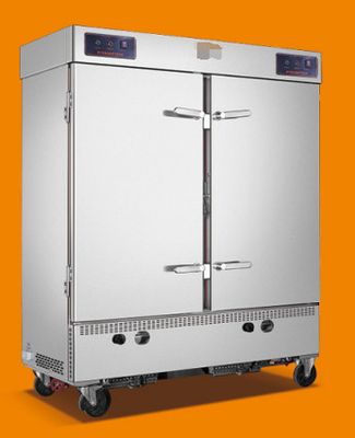 Les voitures à vapeur de riz d'hôtel commercial avec une puissance de 12 kW porte unique 6-12 plateaux technologie de tube de chauffage intelligent.