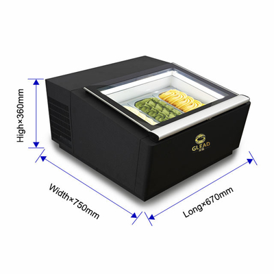 Smart Gelato vitrine de crème glacée équipement de réfrigération de 200W 44KG N.W. -16.C à -18.C Température 220-240V
