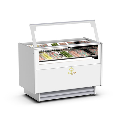 Unité de réfrigération de vitrine de glace ventilée de 1050W avec 6 poêles italiennes