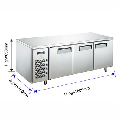 Réfrigérateur de table de travail électrique de restaurant en acier inoxydable 0C à 5C Efficacité de refroidissement