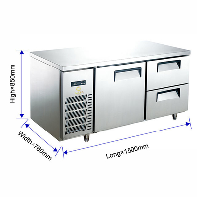 Réfrigérateur de table de travail électrique de restaurant en acier inoxydable 0C à 5C Efficacité de refroidissement