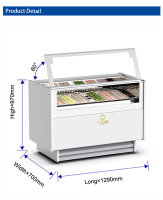 6 Appareil de réfrigération ventilé à la poêle italienne de -16°C à -18°C 1050W Puissance 220-240V Affichage de crème glacée.