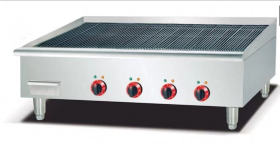Grill à roche de lave en fer 220V-240V avec panneau de commande numérique argenté et blanc