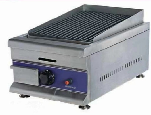 Grill à roche de lave en fer 220V-240V avec panneau de commande numérique argenté et blanc