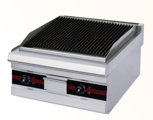 Grill à roche de lave en fer 220V-240V avec panneau de commande numérique argenté et blanc
