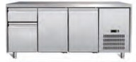 Refroidissement à l'air en acier inoxydable GN1/1 3 portes Table de travail réfrigérateur Température de 2 à 8 °C Unité de réfrigération