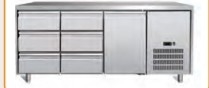Refroidissement à l'air en acier inoxydable GN1/1 3 portes Table de travail réfrigérateur Température de 2 à 8 °C Unité de réfrigération