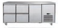 Refroidissement à l'air en acier inoxydable GN1/1 3 portes Table de travail réfrigérateur Température de 2 à 8 °C Unité de réfrigération
