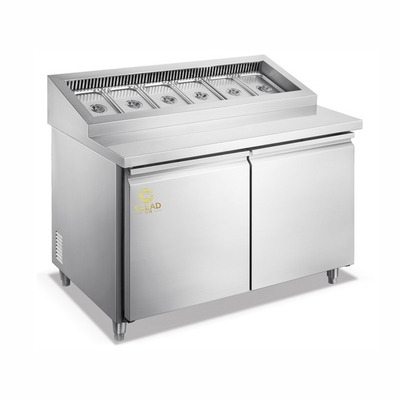 Refroidissement à l'air Armoires à pizza/armoires à salade 390W Puissance 270-410L Volume 5~-18°C Température sûre et stable Branchez dans l'unité