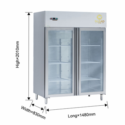 GN1/1 Équipement de réfrigération par refroidisseur vertical fonctionnant à -14 ~-18°C pour le stockage de grands volumes